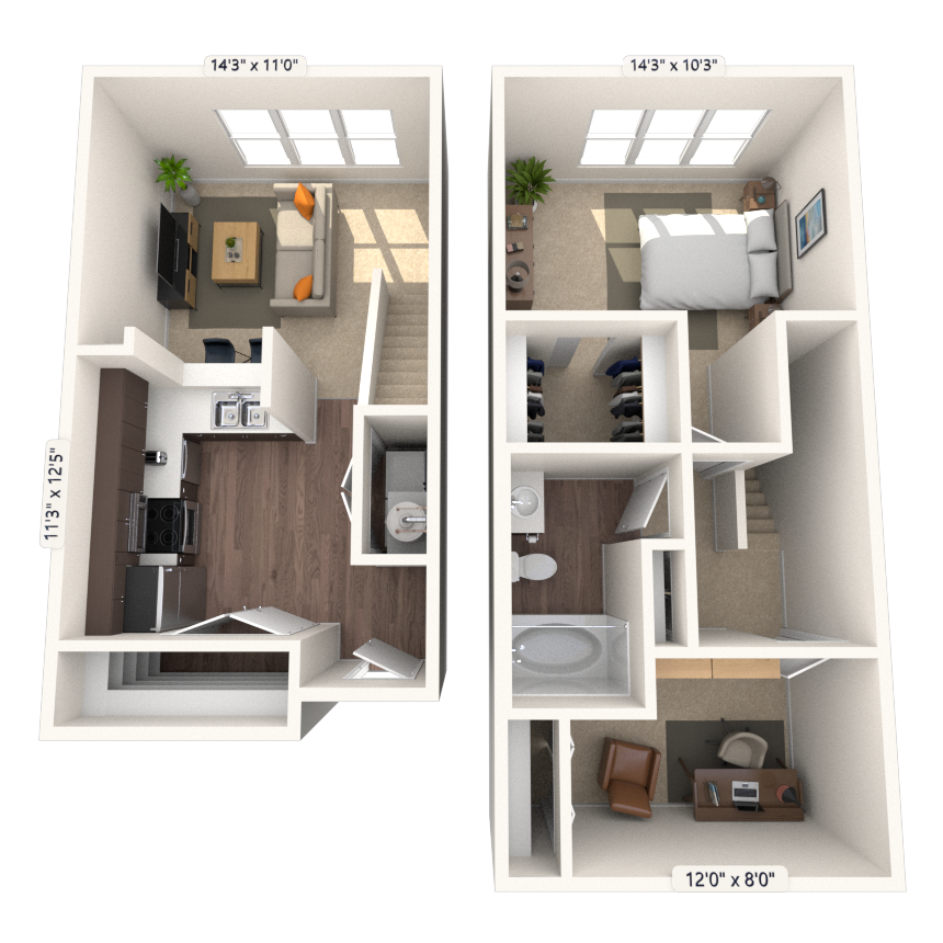 Floorplan image of unit 3507